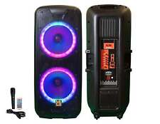 MR DJ 215BTA+ Dual 15" 5000W Battery Powered Bluetooth Speaker Microphone Party