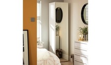 Habitat Atlas 1 Door Mirrored Tall Wardrobe White Modern Bedroom