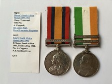 Boer War QSA & KSA Medals 4486 Pte A Coppack Royal Lancashire Regiment.