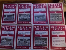 15 x West Ham Utd, home football programmes, 1961 - 1962, fair to good condition