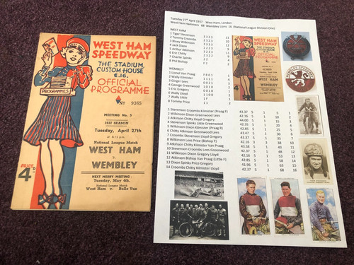 Speedway programme pre war