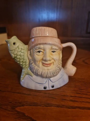 Vintage fisherman teapot 10cm - fisherman,