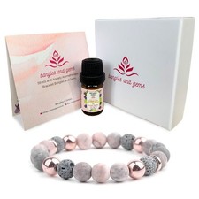 Crystal Bracelet Diffuser Set with essential oil blend for anxiety relief