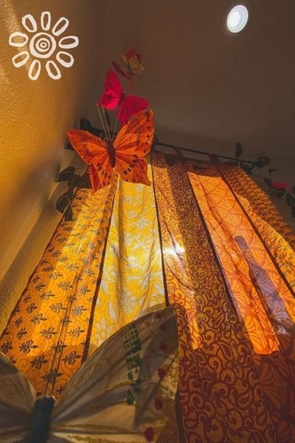 Indian sari patchwork - patchwork, curtain