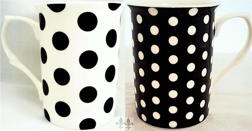 Black dots spots mugs set - spots, of