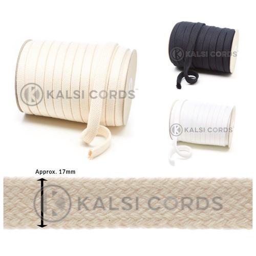 17mm flat cotton tubular braid - flat,