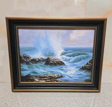 Framed Seascape Oil Painting