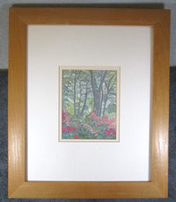 Lovely Vintage Frame Textile Daphne Cowen Needlepoint Bodnant Garden Azalea Time