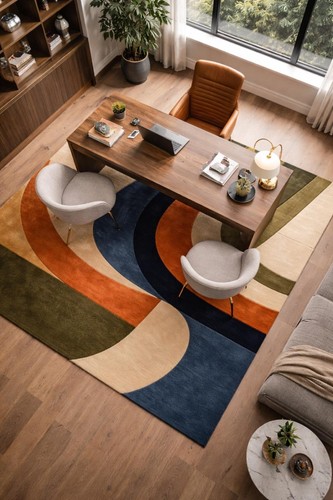 Mid century modern wool rug - century,
