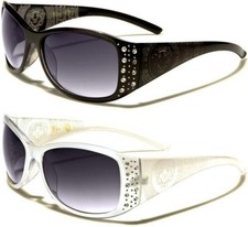 DESIGNER WRAP SUNGLASSES KLEO SHIELD DIAMANTE BIG UV400 LADIES WOMEN'S GIRLS