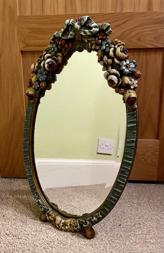 Barbola vintage table mirror - vintage,