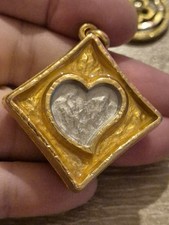 Vintage 80s Yves Saint Laurent YSL Heart Solid Opium Perfume Pendant Only