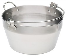 Home Made Stainless Steel 9 Litre Maslin Pan with Handle and Pouring Spout