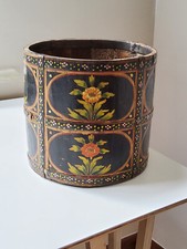 Vintage Wooden Handpainted Jardiniere Planter | Colourful Folk Art Design
