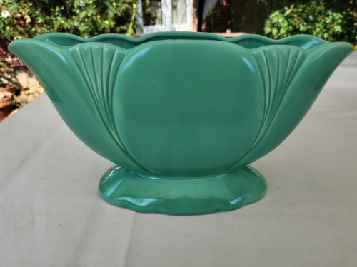 Vintage mint green mantle vase - vintage,