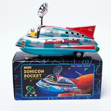 Vintage 1997 Masudaya Mini Sonicon Rocket Tin Toy Replica Mint & Boxed