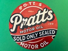 Vintage Pratts Motor Oil Sign Aluminium Repro Weather Proof Man Cave Shed