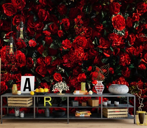 Red flower r7249 - 3d, wallpaper