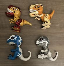 WowWee Fingerlings Dinosaur Raptor Interactive Toy x2 & Dark Metal Dinosaurs
