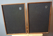 Vintage Wharfedale Denton 2XP Bookshelf Speakers Bass Driver Retro Brown B4