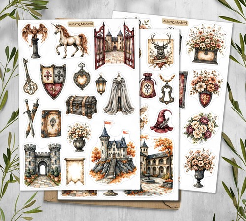 Medieval witchcraft stickers - medieval,