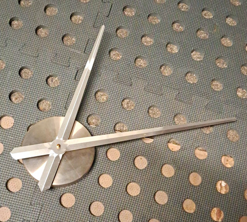 Silver metal clock - silver, hands