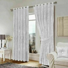 Blackout Curtains Thick Crushed Velvet Curtain Fully Lined Ready Made Eyelets