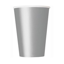 Silver 9oz Paper Cups 14 Pk Ideal Christmas Birthday Party Wedding