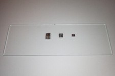 Microscope slide with 3 silicon wafer chip dies bare die type #2