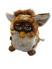 Vintage Furby Original Tiger Toys 1998 Brown White Eyes Striped Fur Rare See Dec