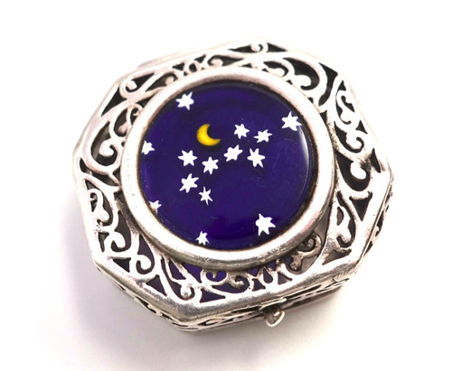 Sterling silver enamel pill - &,