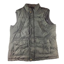 FatFace Padded Quilted Gilet Vest Mens XXL Green Zip Front Utility Pockets VGC