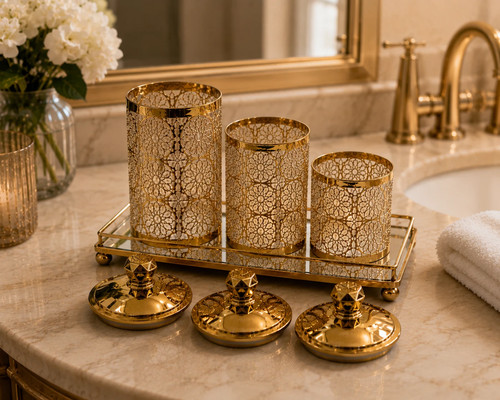 Set gold airtight kitchen - gold,