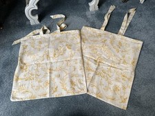 Vintage Laura Ashley Cushion Covers Yellow Cotton Seat Chair Neoclassical 40cm