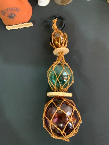 Fishing boat net blown glass - boat,