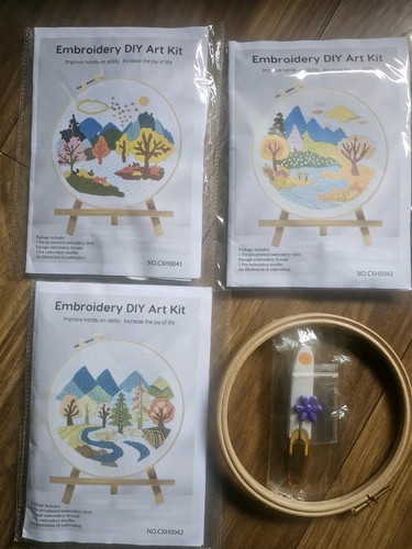 Embroidery kits with - 3,