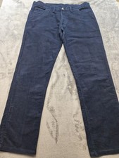 Orvis Mens Casual Heavy Cotton Trousers W38 L31 Navy Used Good Condition