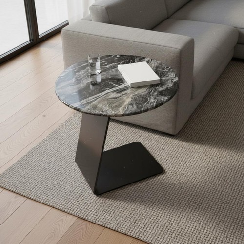 Curved side table with real - table,