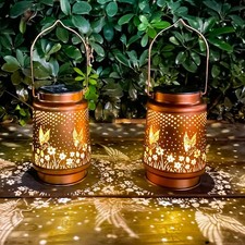 Solar Lantern Hanging Lights Outdoor Garden Patio Pathway Decor Birthday Gifts