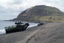 Amphibious Assault Vehicles (AAVs) Iwo Jima WW11 World War 2 Photograph