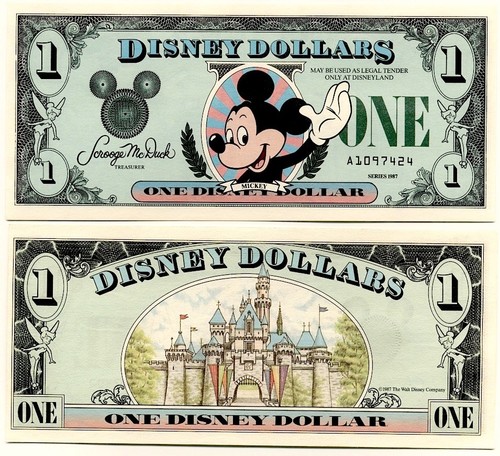Disney dollar mickey 1987 - dollar, $1