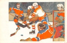 POSTCARD ICE HOCKEY   GOAL MOUTH ACTION