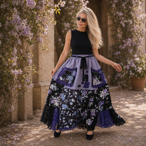 Plus size maxi purple linen - size,