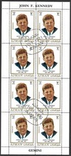 Ajman 1971 John F Kennedy, JFK, US President, CTO Used Sheet of 8 Stamps #C62735