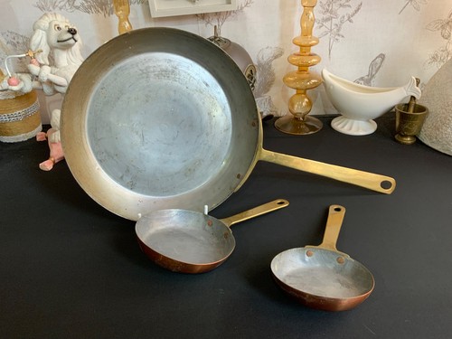 Vintage copper brass frying - vintage,