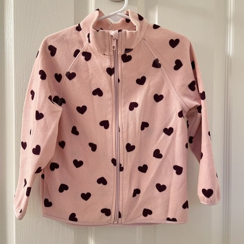 Pink hearts fleece jacket - h&m,