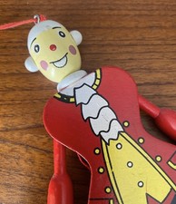 Toy Wooden Jumping Jack Pull String Ornament Christmas Collectable Hampelmann