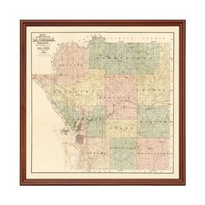 Old Map of La Crosse County, WI 1890 - Vintage Wisconsin Art