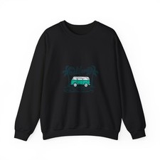 Teal vintage camper - camper, van