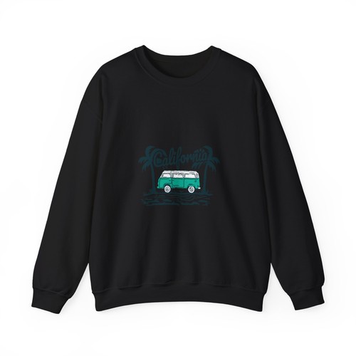 Teal vintage camper van - vintage,